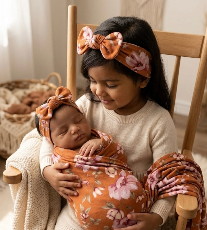 Orange Blossom 2-Piece Swaddle Set